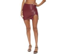 Lederrock Damen Kurze Lederröcke, Figurbetonter Rock mit hoher Taille, Streetwear(5,M)