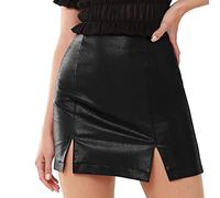 Lederrock Damen Leder Latex Rock Sexy Short Skirt Slim Clubwear Frauen Minirock Bleistiftrock High Waist Y2k Dessous Für Sex Wetlook Kleid Eng Stretch Erotische Kleider Freizeitrock Mini Lack