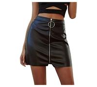 Lederrock Damen Leder Minirock Sexy Erotische Kleider Slim Business Rock Skirt Latex Stretch High Waist Bleistiftrock Clubwear Frauen Short Eng Y2k Wetlook Kleid Sissy Kleidung Mini