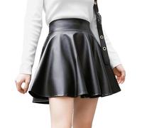 Lederrock Damen-Lederröcke, hohe Taille, elastischer Mini-Kurzrock(M)