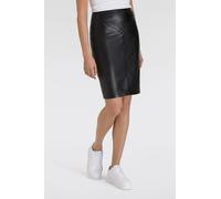 Lederrock MAURITIUS, Damen, Gr. M, schwarz, Obermaterial: 100% Schafsleder. Futter: 100% Polyester, leicht glänzend, körpernah kniefrei, Röcke Lederrock, in eleganter Form (44369722-M)