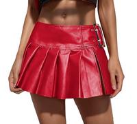 Lederrock Schwarz, Lederrock Damen Schwarz Leather Damenrock Kurz Lederoptik Rock A Linie Bodycon Skirt High Waist Kunstleder Partyrock Sexy Bleistiftrock Büro Minirock Elegant Freizeitrock Röcke