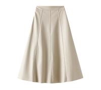 Lederröcke für Frauen Female Kunstlederrock PU Mini Skirt Damen Kurzer Rock Schwarz Minirock PU Clubröcke Leather Skirt A Linie Rock Kunstlederrock mit hoher Taille Damen Skort Lederrock (Beige, M)