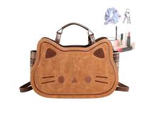 Lederrucksack - PU Cat Handbag, 38 x 25 x 11 cm Cute Kitten Sling Bag mit großer Kapazität und vielseitigem Design | Stylish Women Shoulder Bag, Work And Travel Backpack for School, College, Daily Use