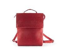 Lederrucksack. rot.
