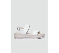 Ledersandalen mit Kontrast-Detail und Plateausohle 39 weiß 6010231.193.39