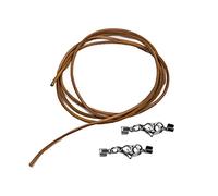 Lederschnur Lederkette Lederband Ledercollier f. Damen Herren Natur Rindsleder 3mm ca. 1 00m lang mit 2 Stück Edelstahlverschluss zum selbst montieren