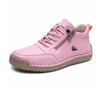 Lederschuhe Damen Herren Herbst und Winter Boots Schnür BarfußSchuhe mit Reißverschluss rutschfest Plateauschuhe Casual Breite Füße Mokassins Bequeme Frauen Stiefel