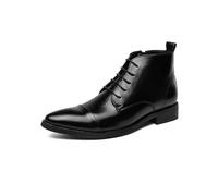 Lederschuhe Herren High Top Stiefeletten Elegante Herrenschuhe Anzugschuhe SchnüRschuhe Rutschfeste Kurzstiefel Klassiche Lederstiefel Niedrigem Absatz Business Schuhe MäNner Modern Freizeitschuhe