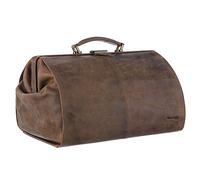 Ledershop24 Greenland Nature Montenegro Arztkoffer Doktorkoffer Arzttasche braun aus rein pflanzlich gegerbtem Rindleder 2901