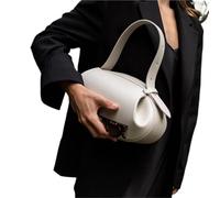 Ledertasche Messenger Bags Lässig Vielseitig Dreidimensionale Damen Achselhöhle Kleine Runde Taschen Für Frauen(White)
