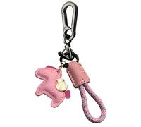 Ledertaschen-Charm, modischer Pferdeanhänger für Autoschlüssel, PU-Leder, Metall-Schlüsselanhänger mit gewebtem Seil für Erwachsene, Pendeln, Schule, Reisetasche, Rucksack, Geldbörse, Autoschlüssel