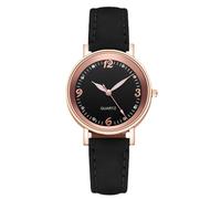 Lederuhr für Damen, kleine Armbanduhren, Damenuhr mit Strasssteinen, leicht zu lesendes Zifferblatt, Lederarmband, exquisite Verarbeitung für Geburtstagsfeiern, schwarz, Consulte la descripción, Siehe