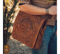 Lederumhängetasche Yggdrasil, Wikinger Messenger Bag Lebensbaum - Outlet