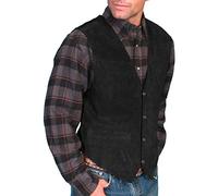 Lederweste Herren Wildleder Biker Trucker Weste Freizeitweste Leder Kutte Braun Druckknöpfe Wildleder Leder Weste Cowboy Ärmellose Jacke Slim Fit Hochzeit Weste Größen Outdoorjacke Strickpullover
