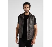 Lederweste JCC "3102169", Herren, Gr. 48, braun (schwarz braun), Obermaterial: 100% Lammleder; Lining: 50% Polyester, 50% Baumwolle; Padding: 100% Polyester, Westen (57265250-48) schwarz braun