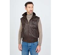 Lederweste JCC "BigVest2", Herren, Gr. 50, braun (schwarz braun), Obermaterial: 100% Lammleder, Westen (99646864-50) schwarz braun