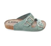 Ledi Anatomic 92-NB2 Lederschuhe Sandalen Sandalette Clog Pantolette Komfortschuhe Hausschuhe, Damen, Olive, EU 38