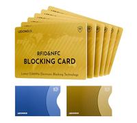LEDONGUS RFID-blockierende Karten - 6 Stück | Anti-Diebstahl-kontaktloser NFC-Schutz für EC-Kreditkarten & Geldbörse | Schlank und langlebig passt perfekt in die Brieftasche | 2 RFID-Hüllen im