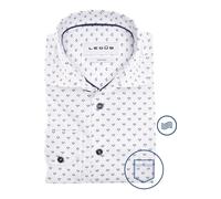Ledȗb Modern Fit Hemd weiss, Gemustert