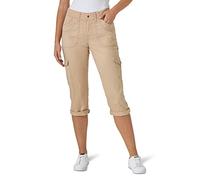 Lee Austyn Cargo-Caprihose für Damen, lockere Passform, mit Strickbund, Café, 40