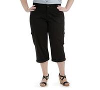 Lee Damen Übergröße Relaxed Fit Austyn Knit Waist Cargo Capri Hose, Schwarz, 52 Mehr