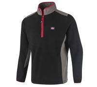 Lee Cooper Arbeitskleidung Mens Zip Neck Thermal Anti Pill Fleece Arbeit Pullover Pullover Pullover Top mit reflektierendem Detail, Schwarz / Grau, Mittel