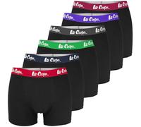 Lee Cooper Boxershorts Herren Schwarz - Set 6 Pack - Klassich Stilvoll Baumwoll Passform Atmungsaktiv Elastisch Unterwäsche Unterhosen Männer Men Retroshorts