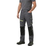 Lee Cooper LCPNT246 Herren Stretch Hi-Vis Detail Kniepolster Tasche Holster Cargo Arbeitshose Utility Hose, Grau/schwarz, 34W / 31L