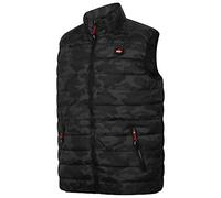 Lee Cooper Work Wear Herren Slim Fit Leichte Wattierte Weste mit Camo-Print Winddichte Duschfeste Thermo-Bodywarmer-Weste, Schwarz Camo, 2XL