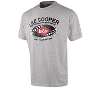 Lee Cooper Workwear Herren Bedrucktes T-Shirt mit Rundhalsausschnitt und kurzen Ärmeln, Grau Meliert, 3XL