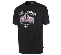 Lee Cooper Workwear Herren Bedrucktes T-Shirt mit Rundhalsausschnitt und kurzen Ärmeln, Schwarz, XL