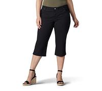 Lee Damen Denim-Caprihose in Übergröße mit lockerer Passform Jeans, Schwarz, 48