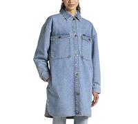 Lee Damen Elongated Overshirt Shirt, Marine Blue, S