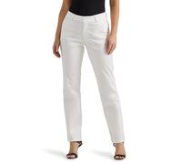 Lee Damen Faltenfreie, entspannte Passform, gerades Bein Hose, Helles Weiß, 40 Kurz