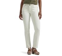 Lee Damen Legendary Mid Rise Straight Leg Jeans, Ecru, 36