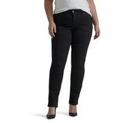Lee Damen Legendary Mid Rise Straight Leg Jeans, Schwarz, 44 Kurze Schlauch