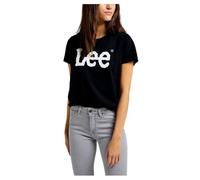 Lee Damen Logo Tee T-Shirt, Schwarz, Small