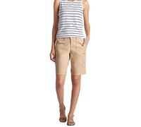 Lee Damen Missy Relaxed Fit Avey Knit Waist Cargo Bermuda Shorts - Beige - 40