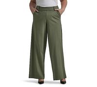 Lee Damen Plus Size Ultra Lux Comfort Any Wear Wide Leg Pant, Olivenhain, 50 Mehr