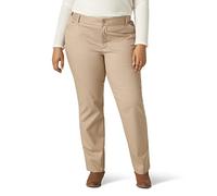 Lee Damen Plus Size Wrinkle Free Relaxed Fit Straight Leg Pant Hose, Flax, 50 Zierlich