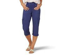 Lee Damen Relaxed-Fit Austyn Knit-Waist Cargo Capri Pant Hose, Blau (Ink Blue), 40