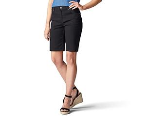 Lee Damen Relaxed-Fit Bermuda Jeans-Shorts, schwarz, 38
