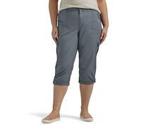 Lee Damen Übergröße Ultra Lux Comfort mit Flex-to-go Cargo-Caprihose Hose, Tech-Grau, 48 Mehr