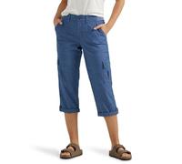 Lee Damen Ultra Lux Comfort mit Flex-to-Go Cargo-Caprihose, Chambray, 36
