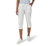 Lee Damen Ultra Lux Comfort mit Flex-to-Go Cargo-Caprihose, Weiss/opulenter Garten, 48