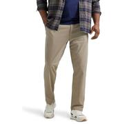 Lee Herren Big & Tall Extreme Motion Flat Front Relaxed Taper Hose, Khaki, 44W / 30L