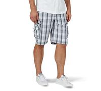 Lee Herren Dungarees New Belted Wyoming Cargo Short Cargos, Blue Mirage Plaid, 46