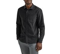 Lee Herren Extreme Motion All Purpose Long Sleeve Worker Shirt Hemd mit Button-Down-Kragen, Anthrazitfarbener Kordsamt, Klein