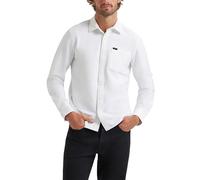 Lee Herren-Hemd mit X-Strick, langärmelig, 1 Tasche, Helles Weiß, Mittel